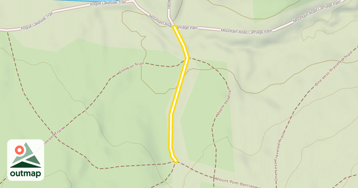 Map of Mount Tom Carriage Road Path