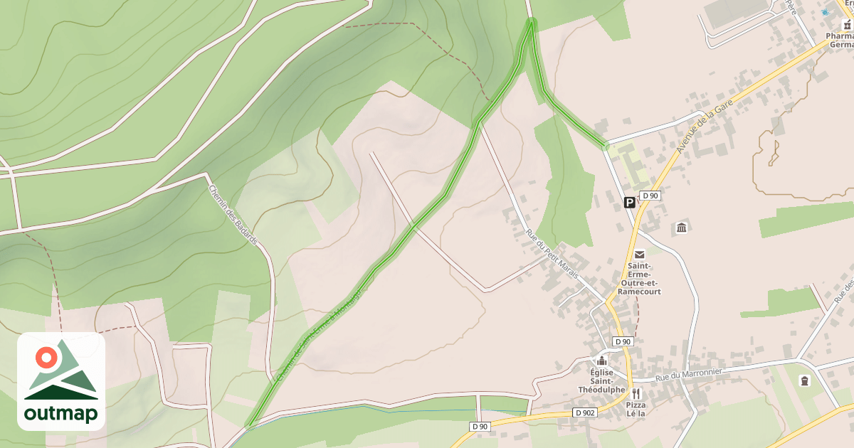 Map of Chemin de Saint-Erme à Montaigu