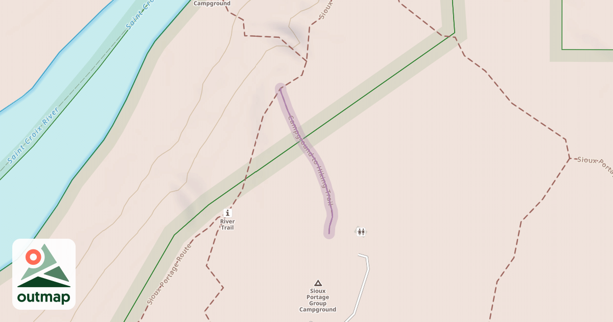 Map of Campground to Hiking Trail