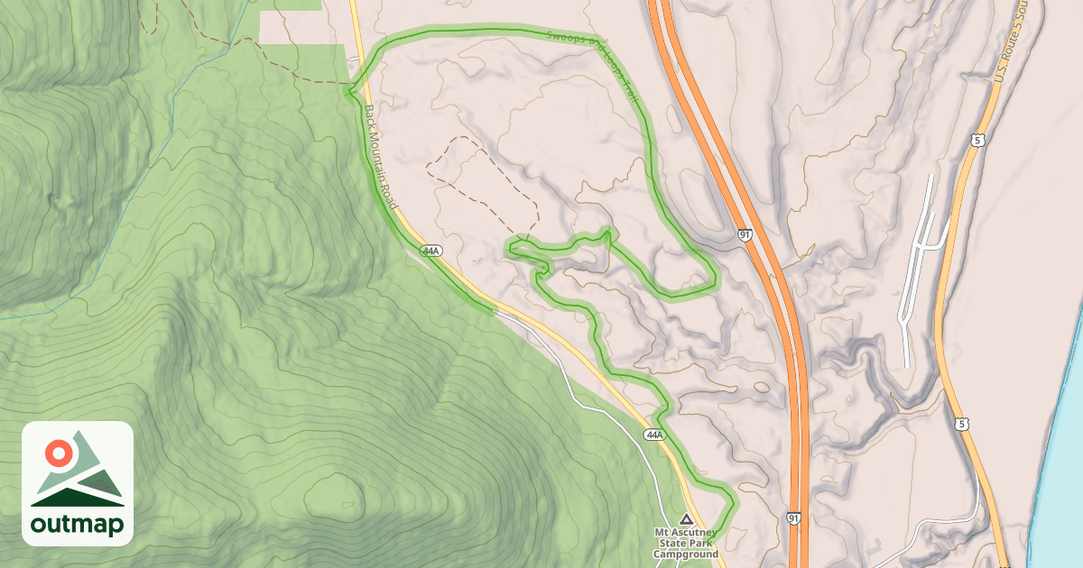 Map of Swoops and Loops Trail