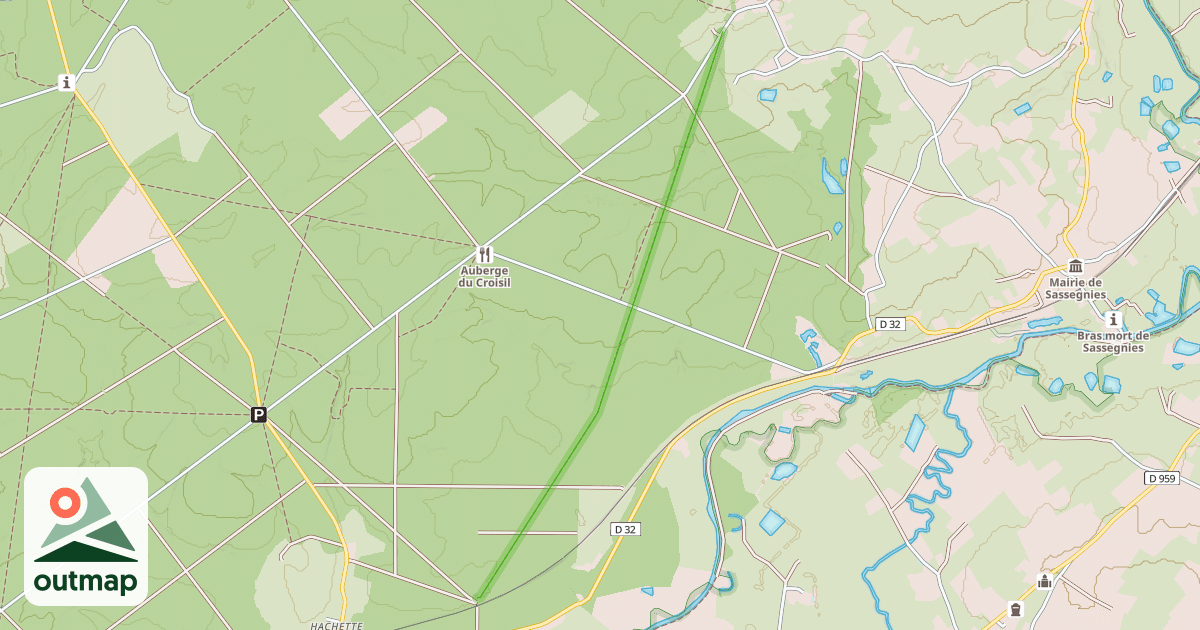 Map of Sentier d'Hachette au Sart-Baras