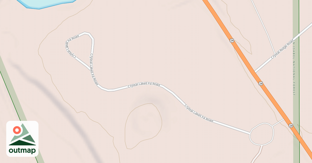 Map of Crystal Lake Eastern Access Road