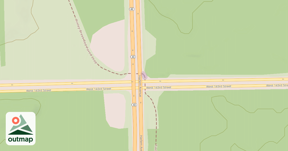 Map of Tinley Creek Red Paved Loop