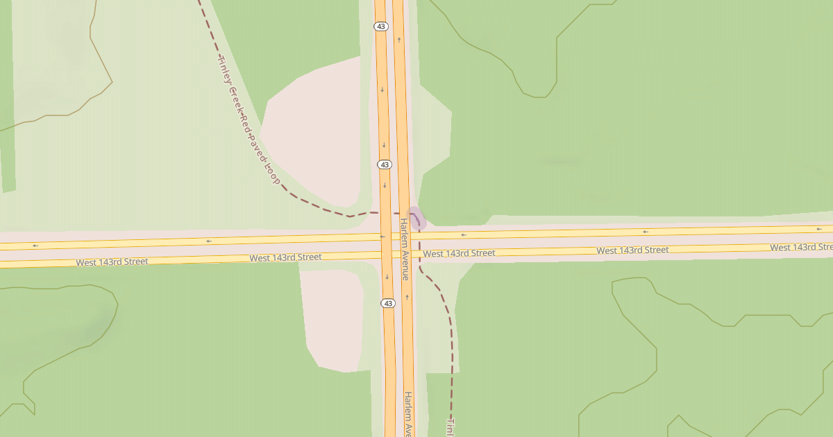 Map preview of Tinley Creek Red Paved Loop