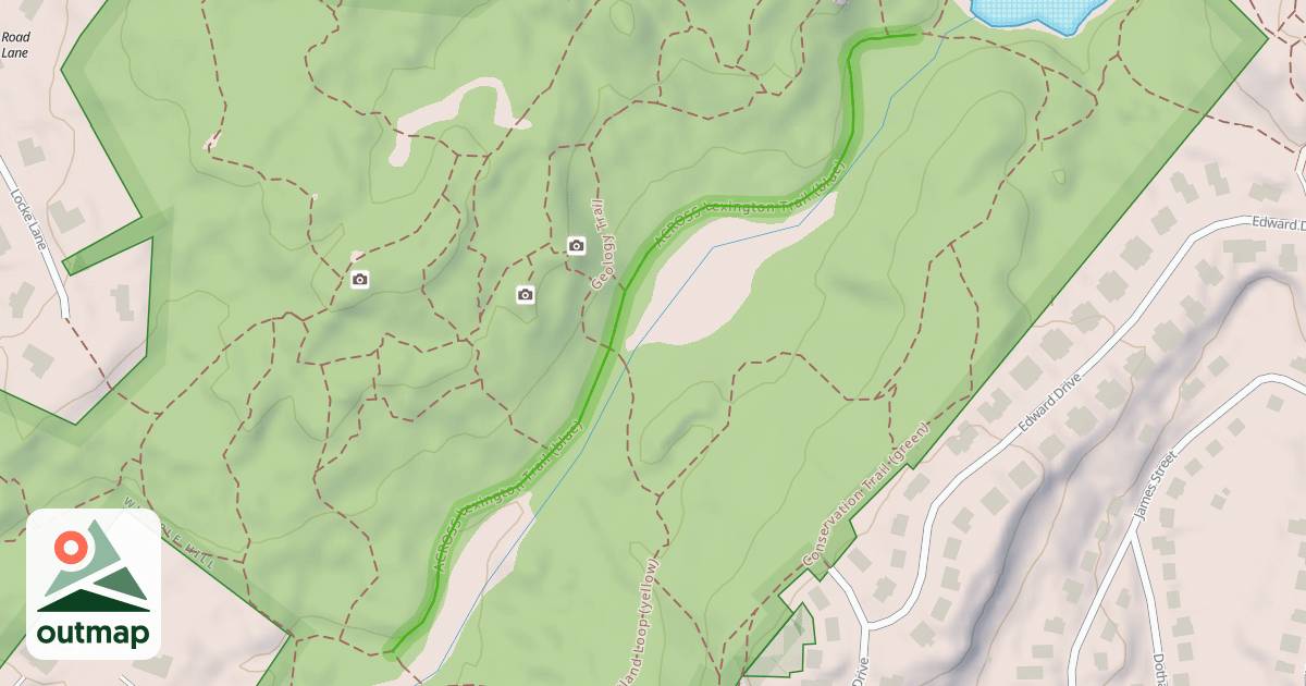 Map of ACROSS Lexington Trail (blue)