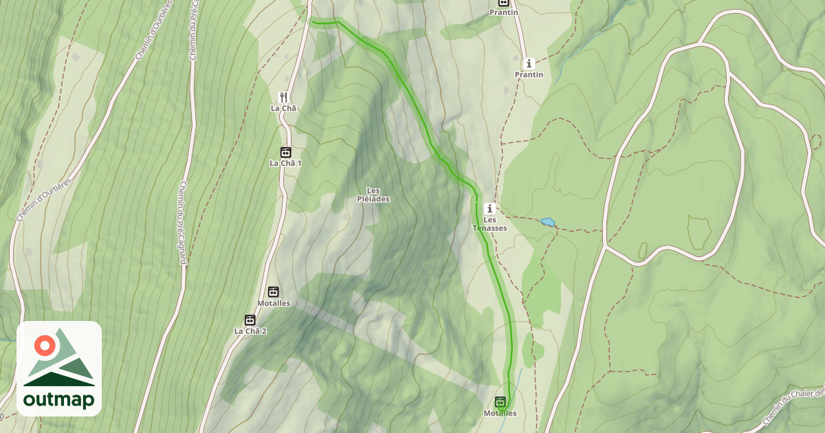 Map of Les Motalles bleue