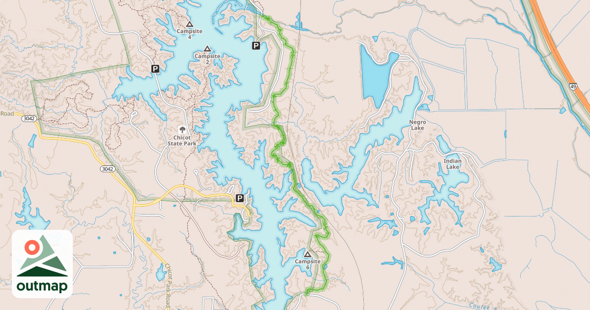 Map of East Landing to South Landing Trail