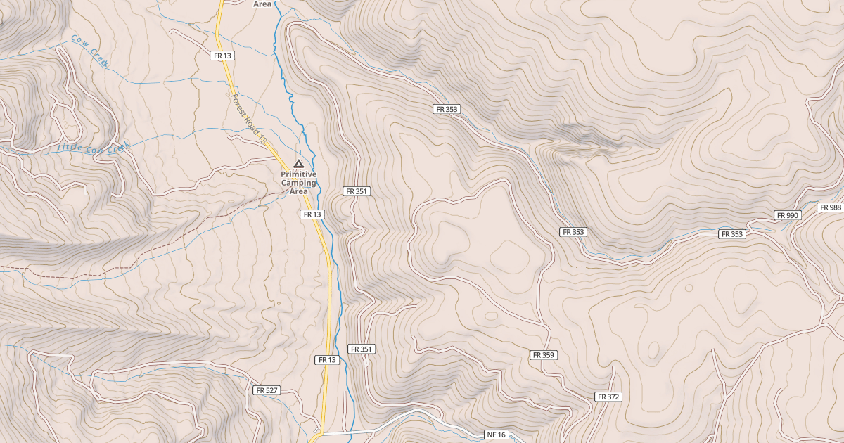 Map preview of USFS National Forest System Roads {A5260FA5-C572-4287-B259-BFBE30A6CCD0}