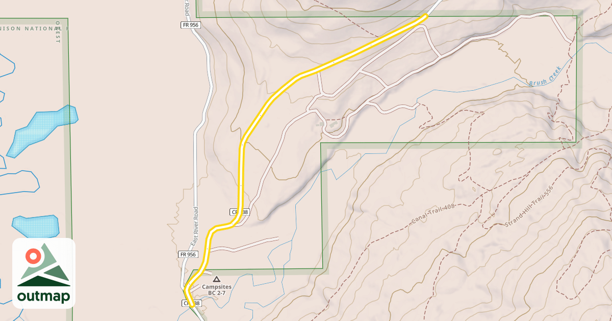 Map of Brush Creek Road 738