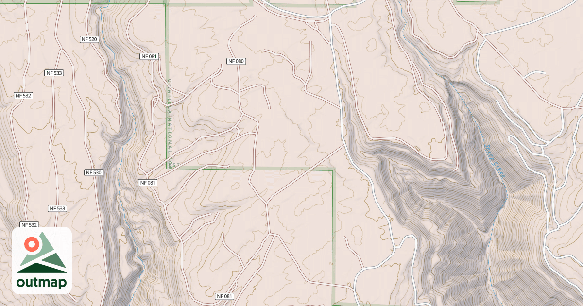 Map of USFS Motor Vehicle Use Map Roads {B0E61037-85F4-4D57-930B-CFD4DA1E24BD}