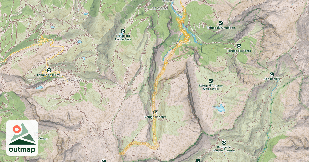 Map of Col de la Portette — Pont de Sales