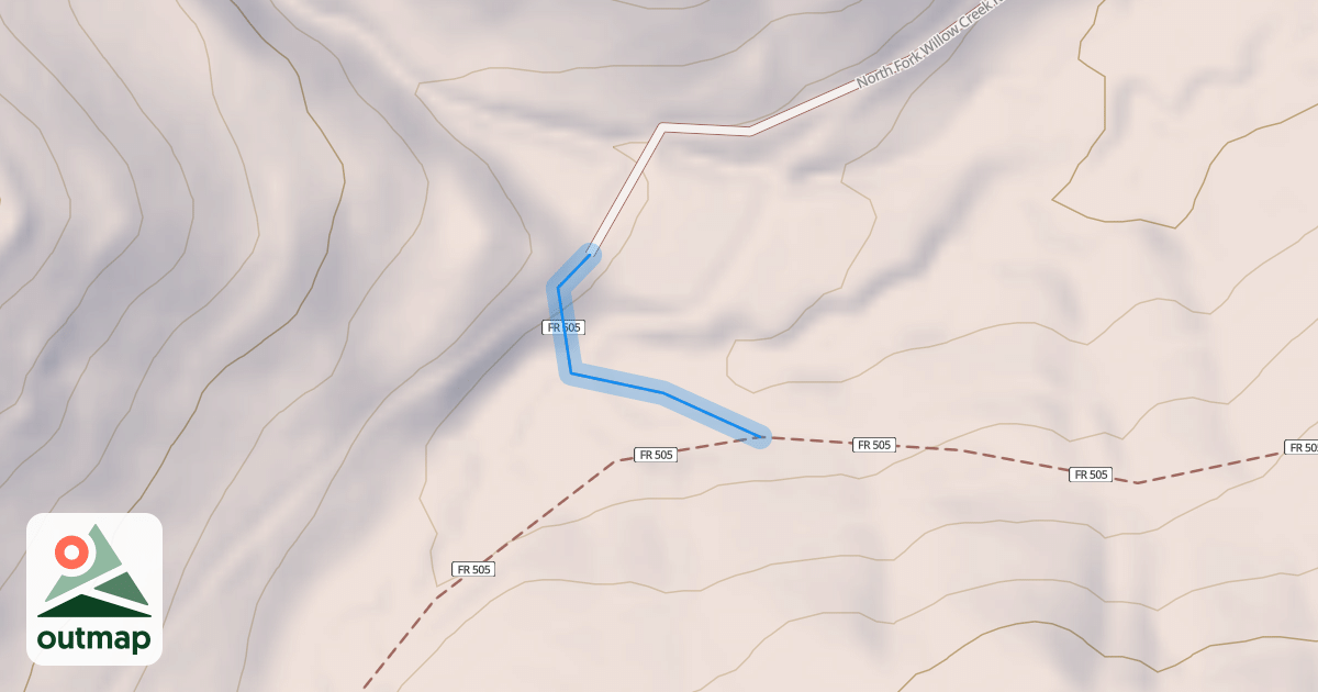 Map of Willow Creek North Spur Trail