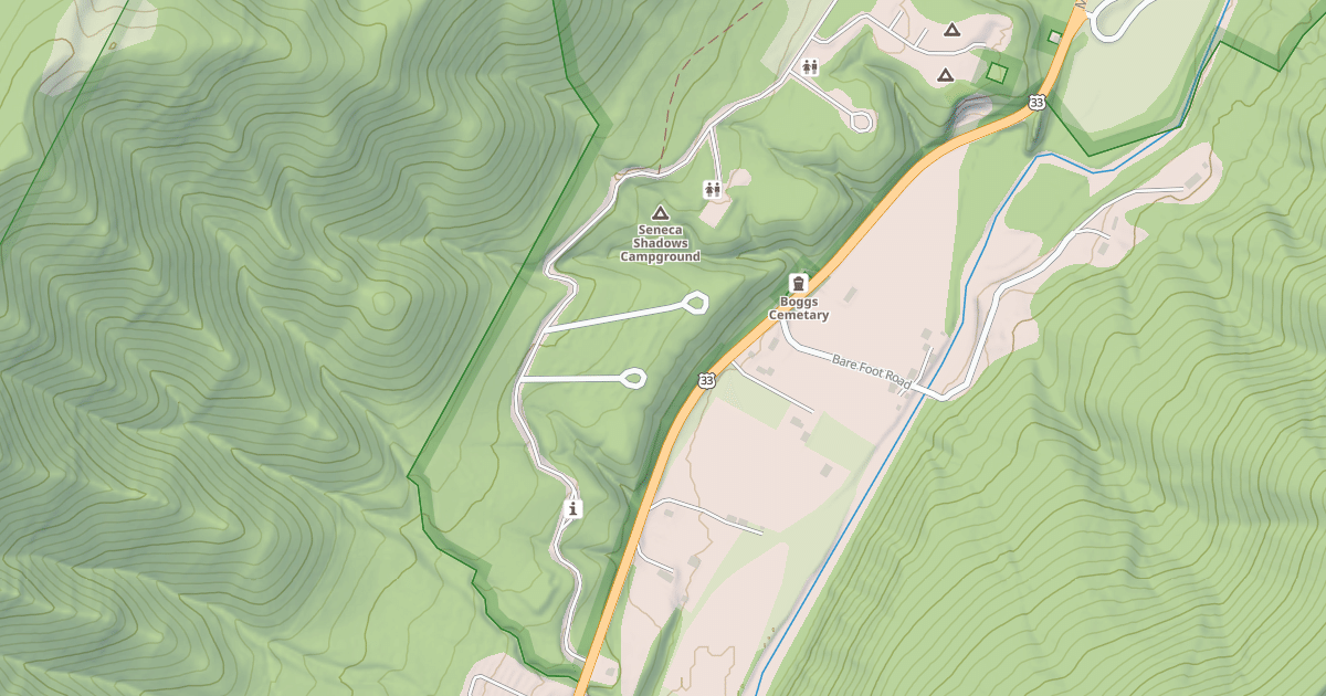 Map preview of SENECA SHADOWS CAMPGROUND