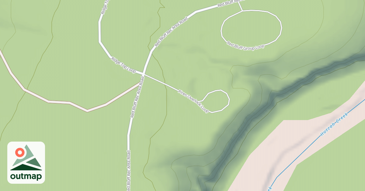 Map of RED BLUFF CAMPING PINES OVERLO