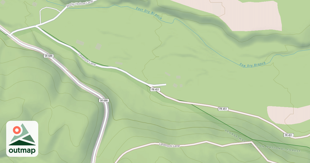 Map of EAST DRY BRANCH