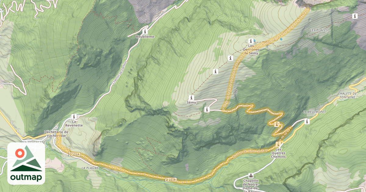 Map of Arrête du Bouaz — La Revenette