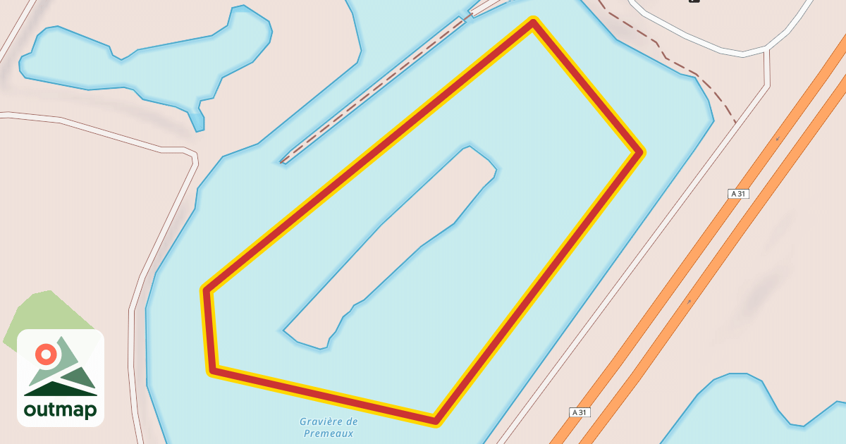 Map of Téléski Nautique De Côte d'Or (TNCO)