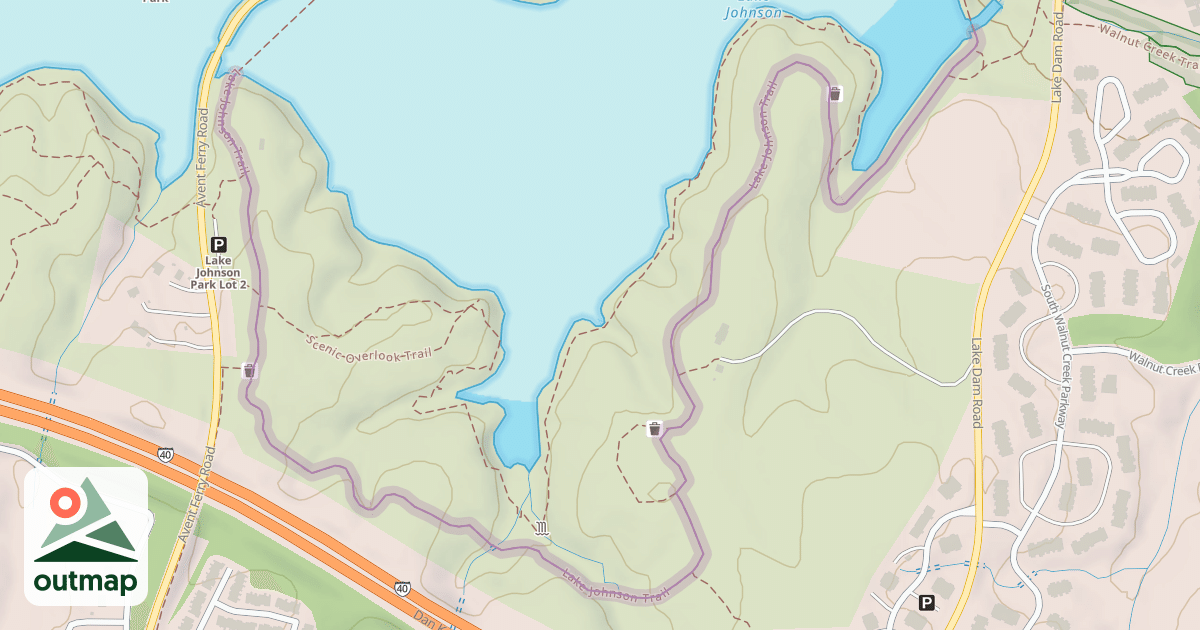 Map of Lake Johnson Trail