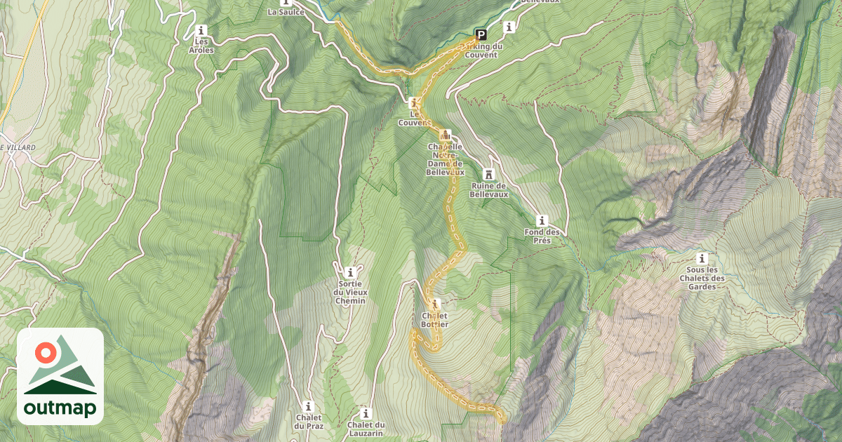 Map of Beaux Mollard — Le Martinet