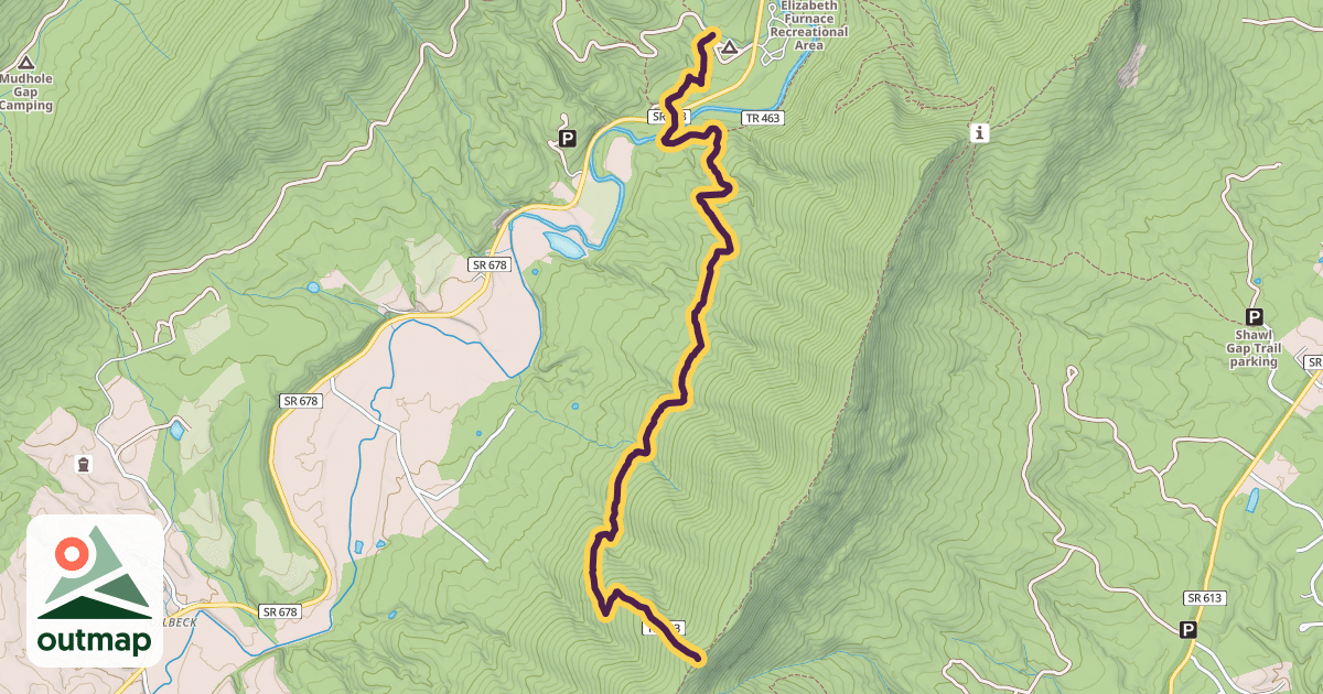 Map of Sherman Gap Trail