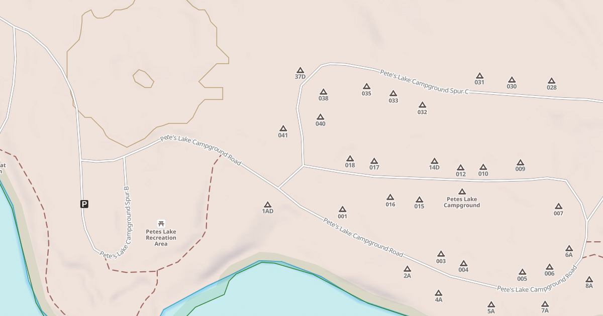Map preview of PETE'S LAKE CAMPGROUND