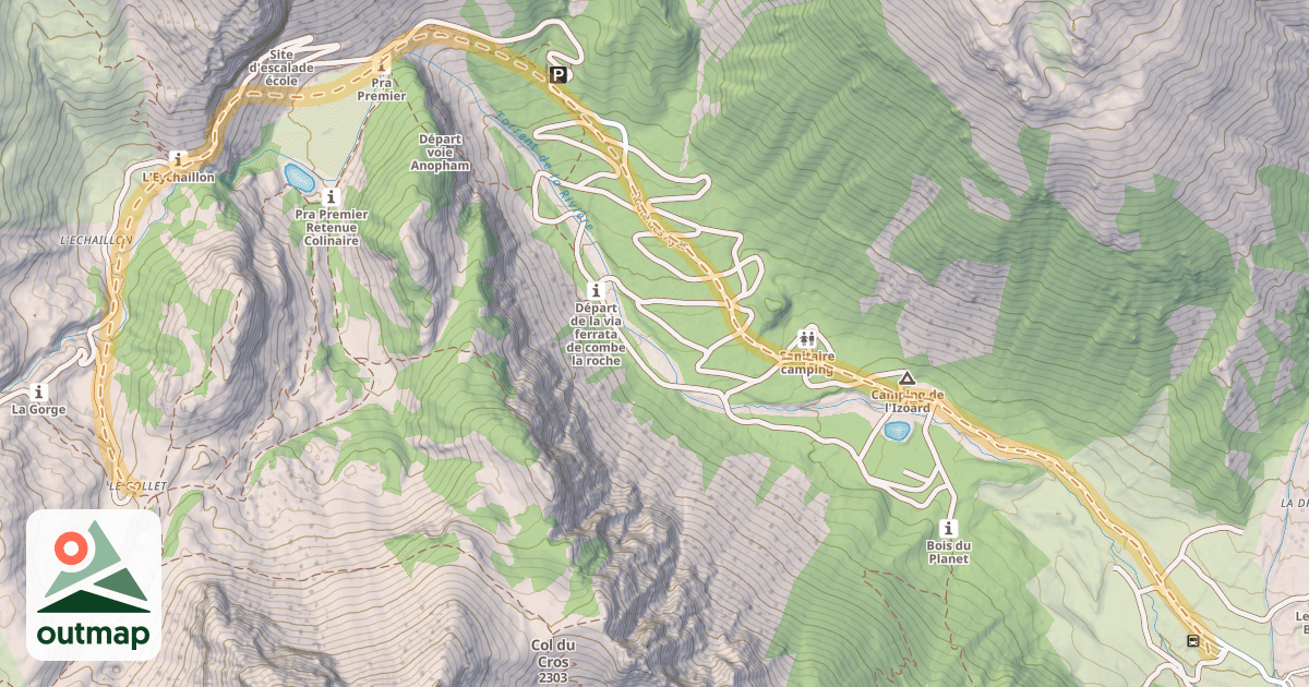 Map of Le Collet — Brunissard