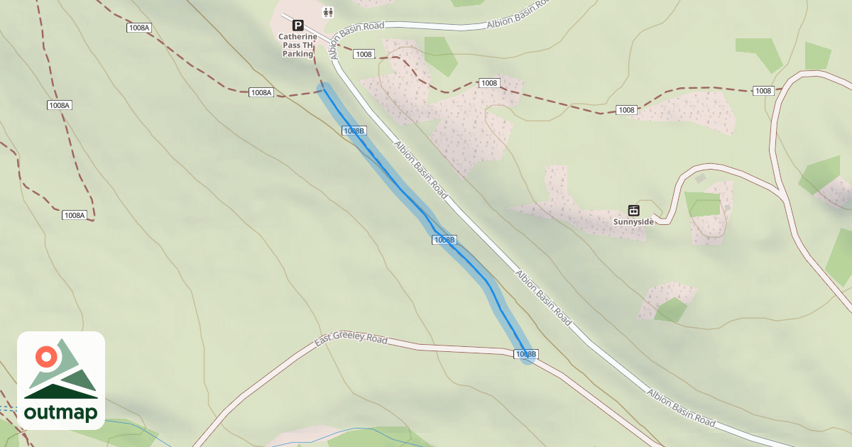 Map of Catherine's to Cecret Lake Connector Trail