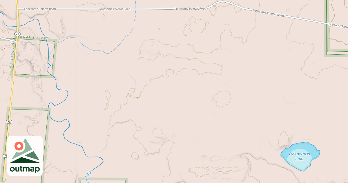 Map of Deepwater Lake