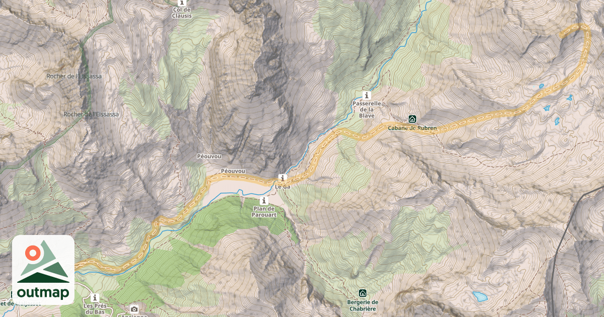 Map of Pointe de Cornascle — Maljasset