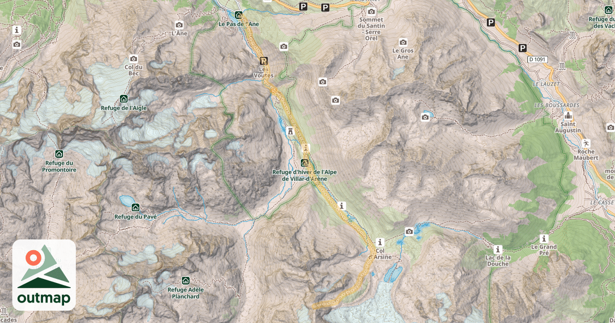 Map of Brèche de la Plate des Agneaux — Pied du Col
