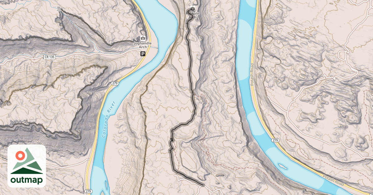 Map of Pothole Arch Trail