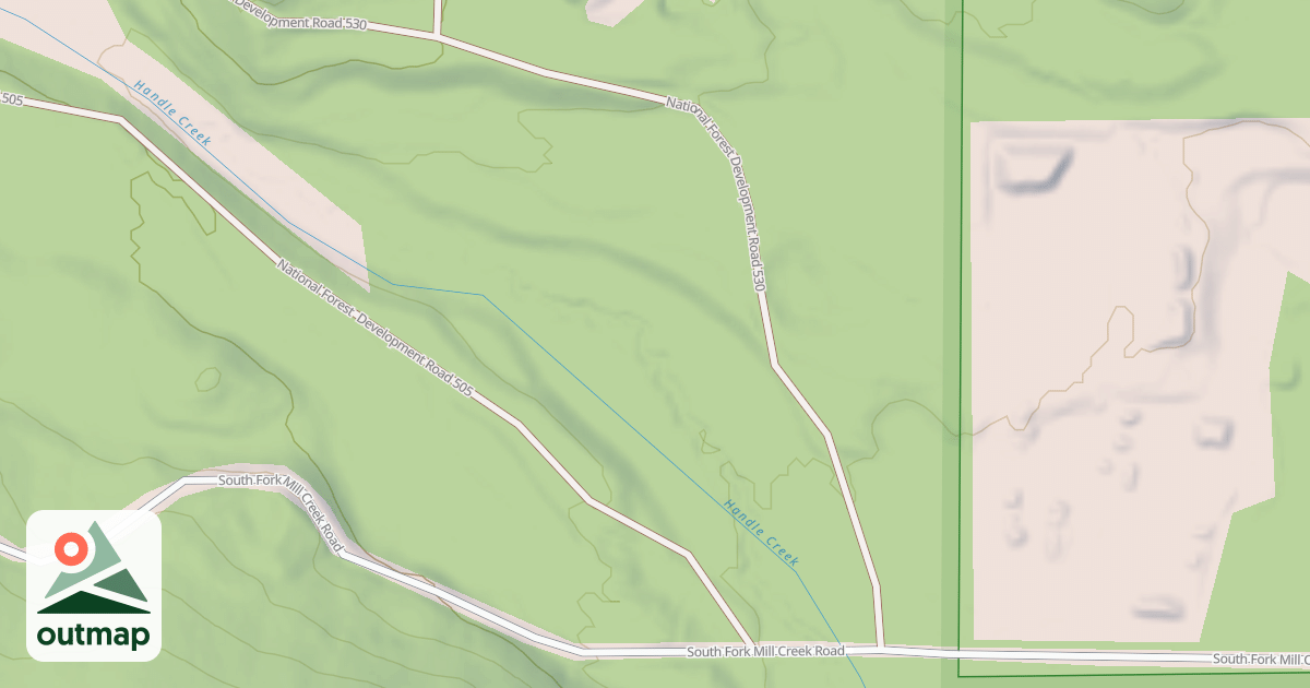 Map of HANDE CREEK