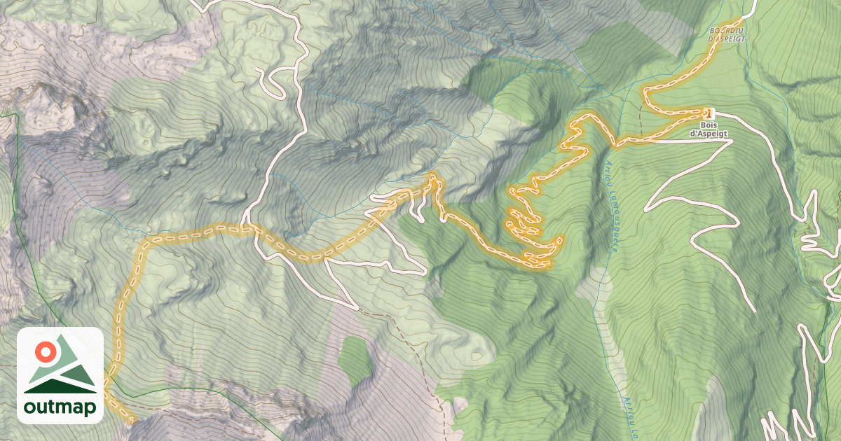 Map of Pic de Lariou — Cabane du Bourdiou d'Aspeigt