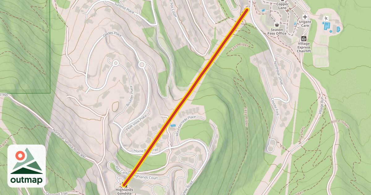 Map of Highlands Gondola