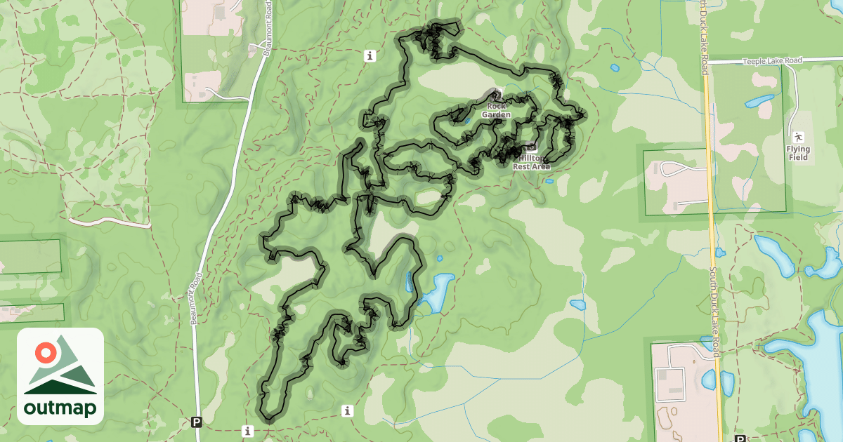 Map of Highland Mountain Bike Trails - B Loop