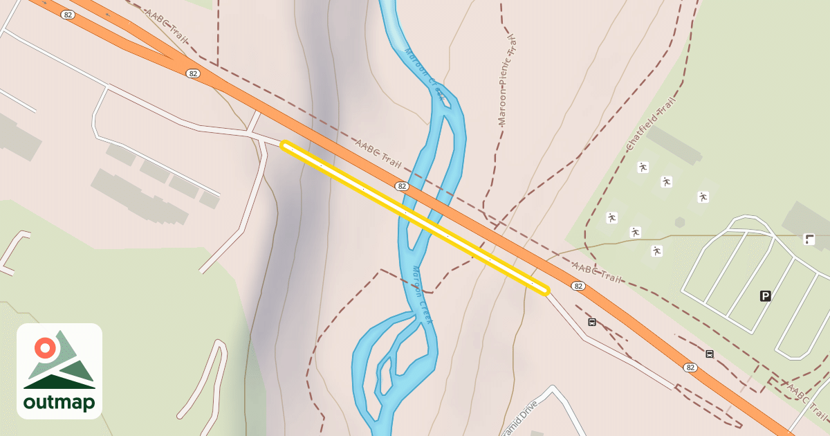 Map of Old Maroon Creek Bridge