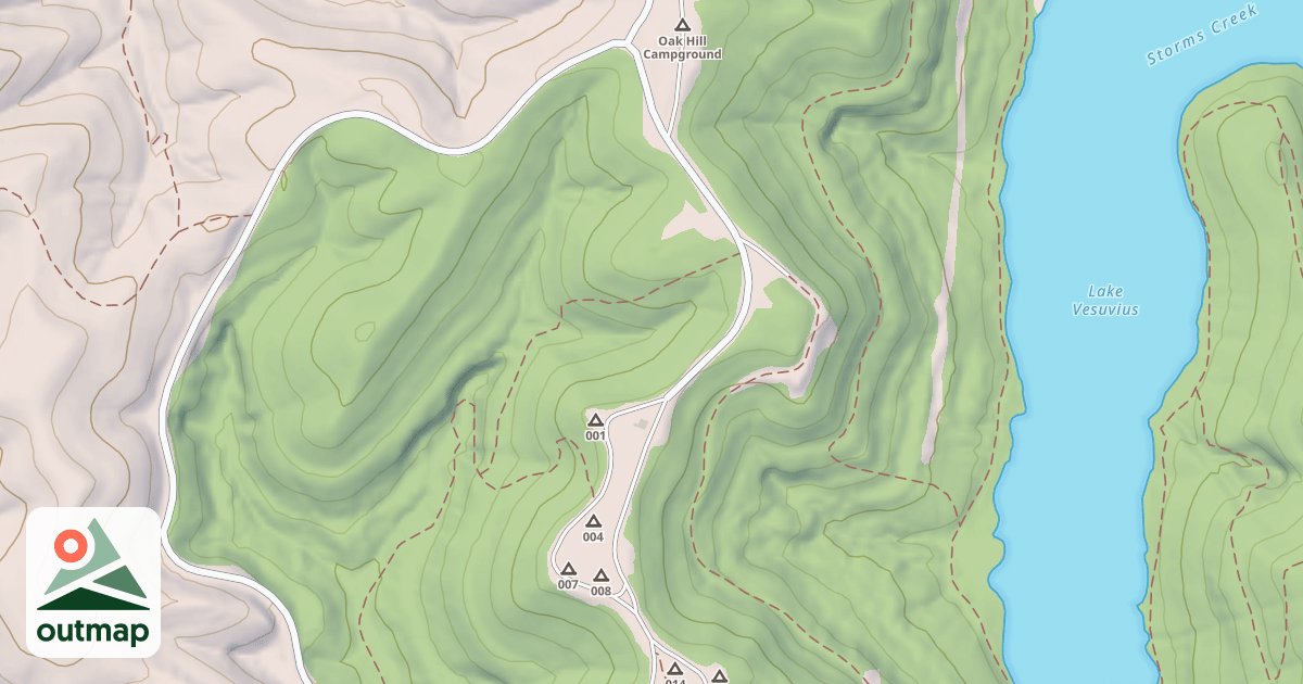 Map of IR VESUVIUS, OAK HILL ROAD