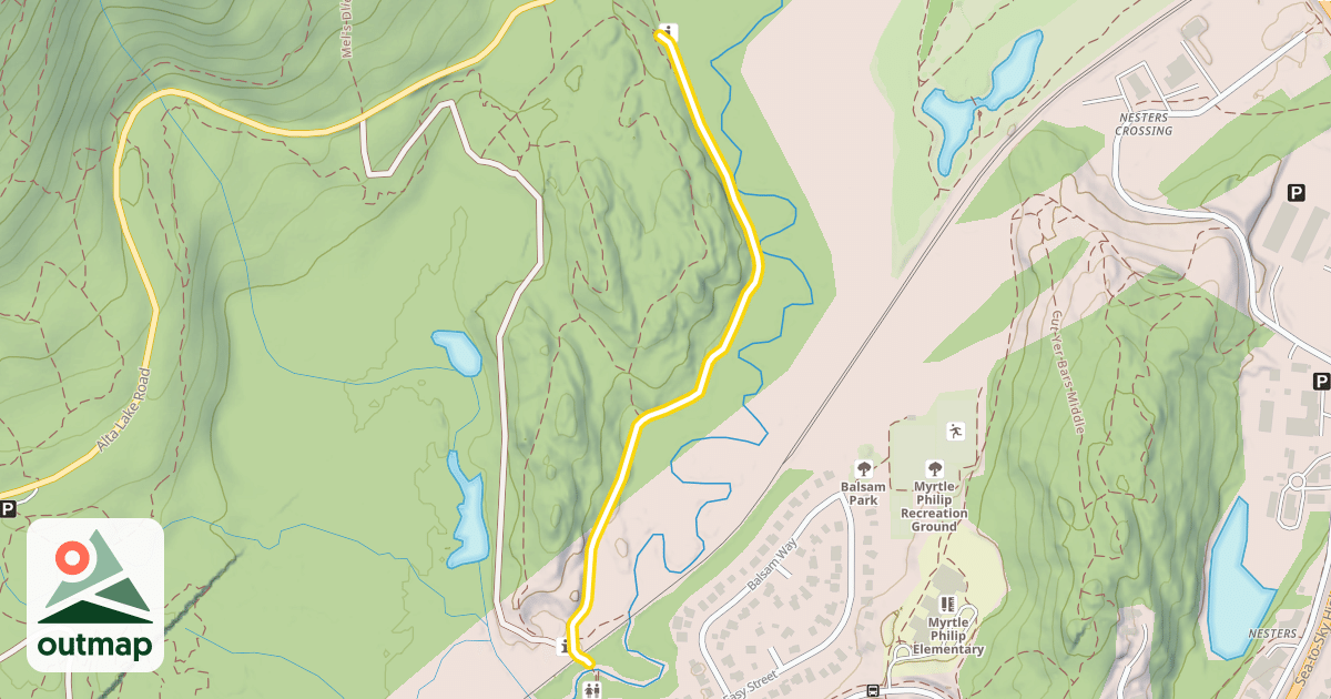 Map of Valley Trail - Beaver Lane to Alta Lake Road