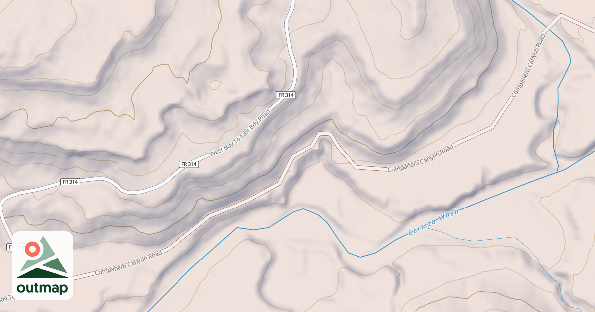 Map of COMPANERO CANYON