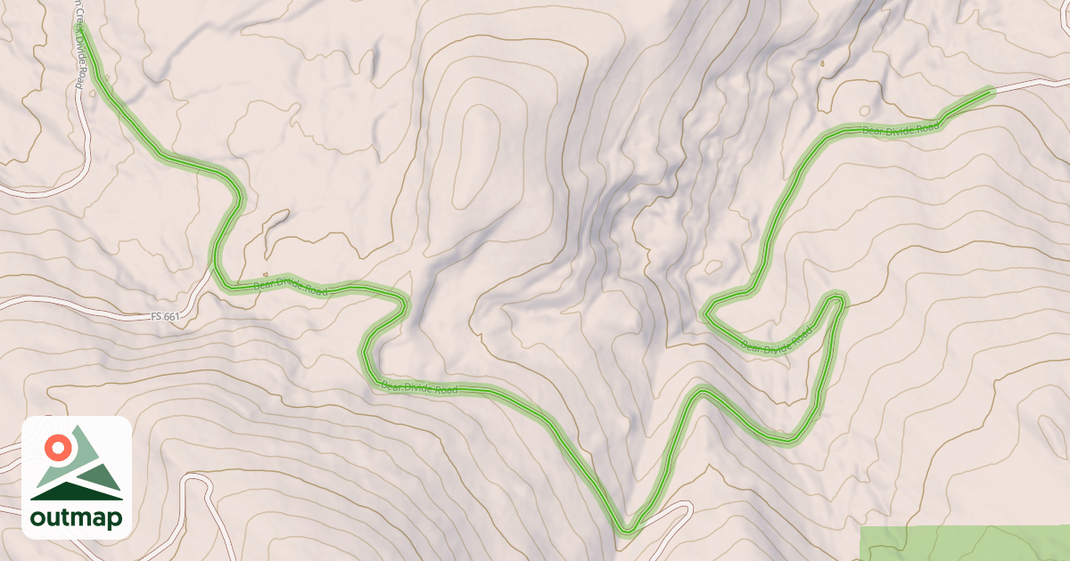 Map of Bear Divide Road