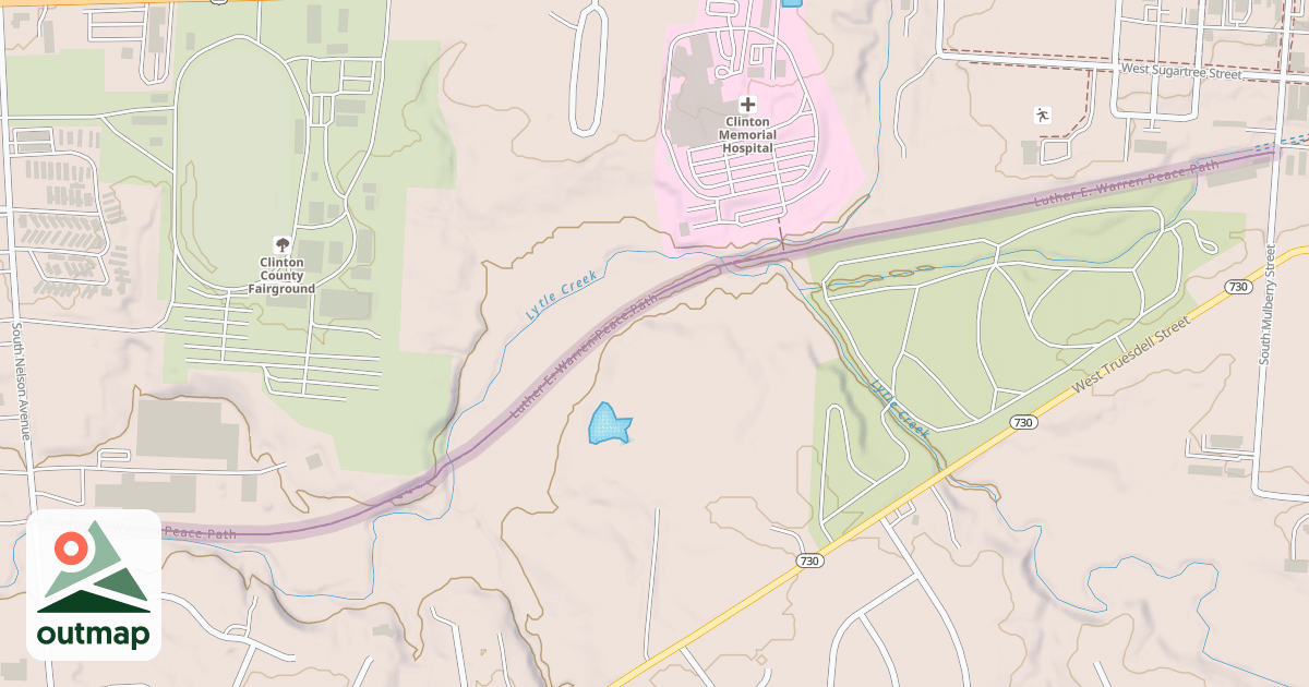 Map of Luther E. Warren Peace Path in Clinton