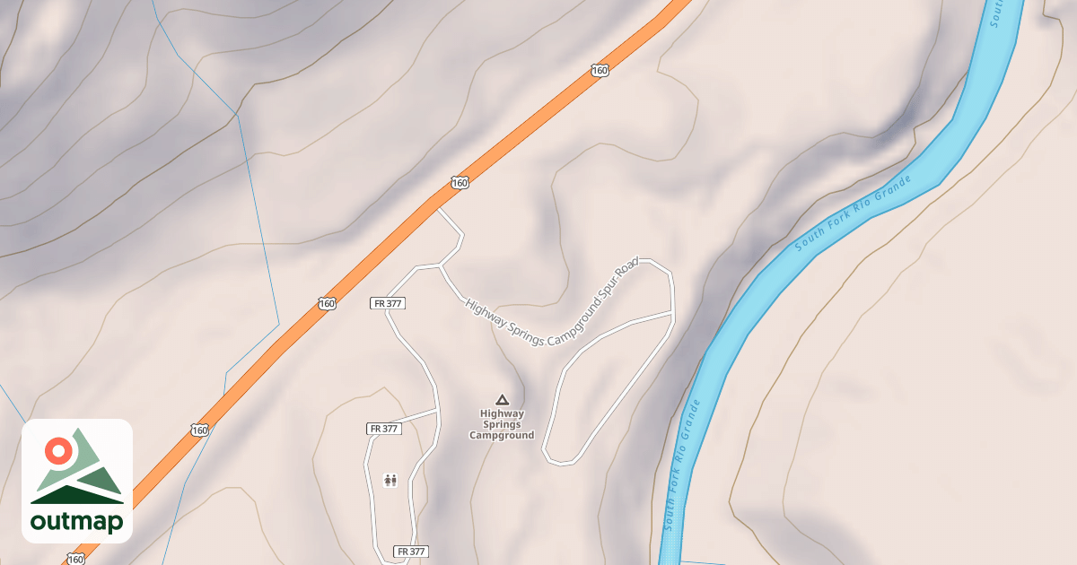 Map of HIGHWAY SPRINGS CG SPUR