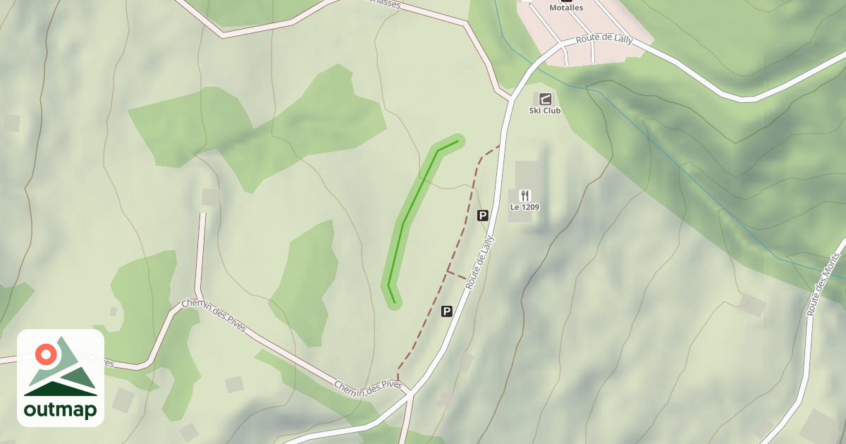Map of Jardin des neiges Les Motalles