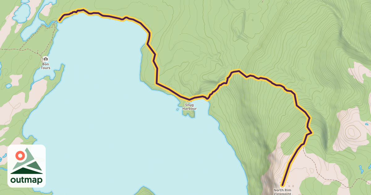 Map of North Rim Traverse