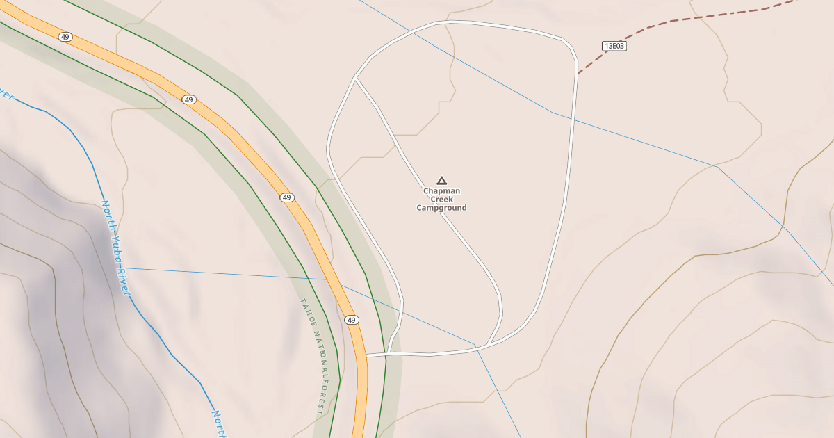 Map preview of CHAPMAN CREEK CG SPUR