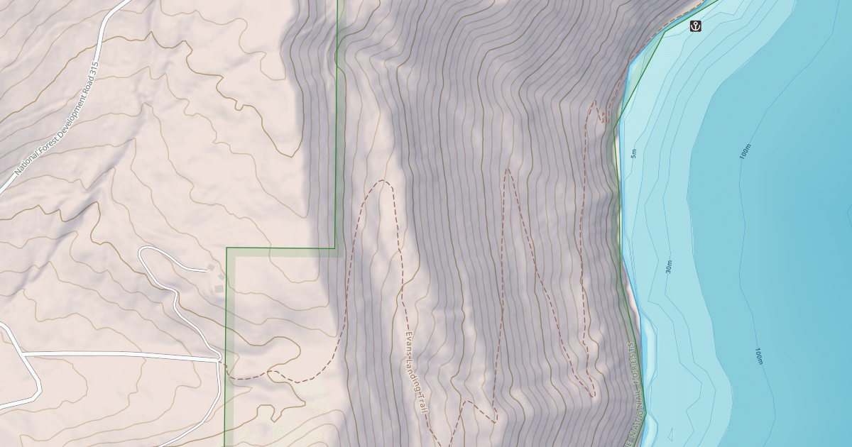 Map preview of Evans Landing