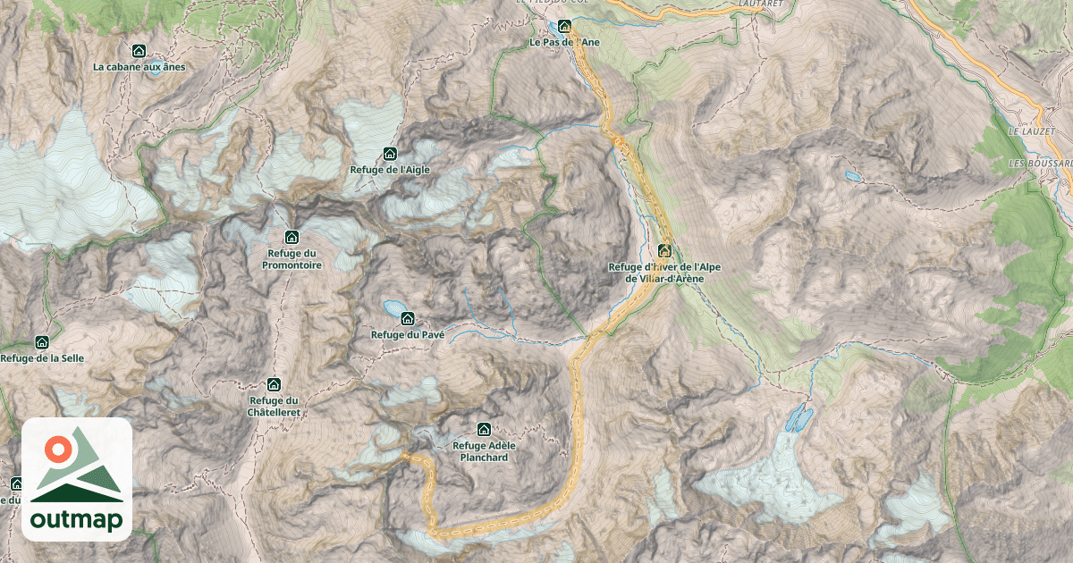 Map of Col de la Casse Déserte — Pied du Col
