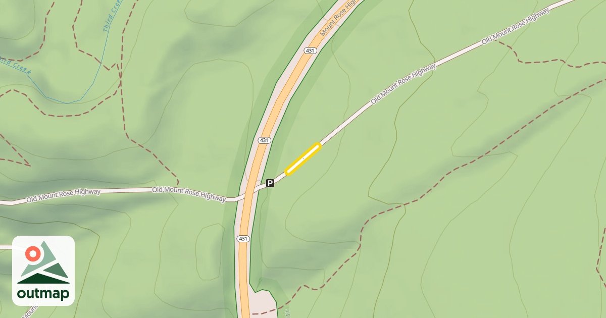 Map of Old Mount Rose Highway