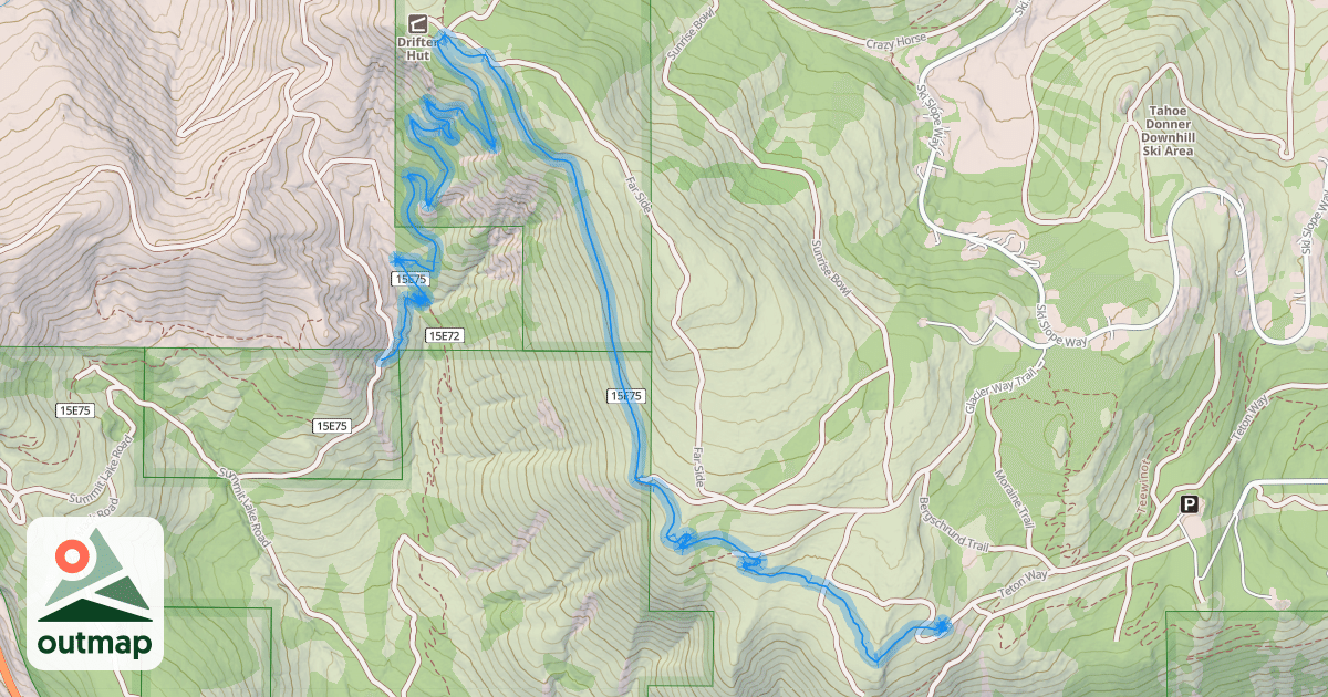 Map of Donner Lake Rim Trail