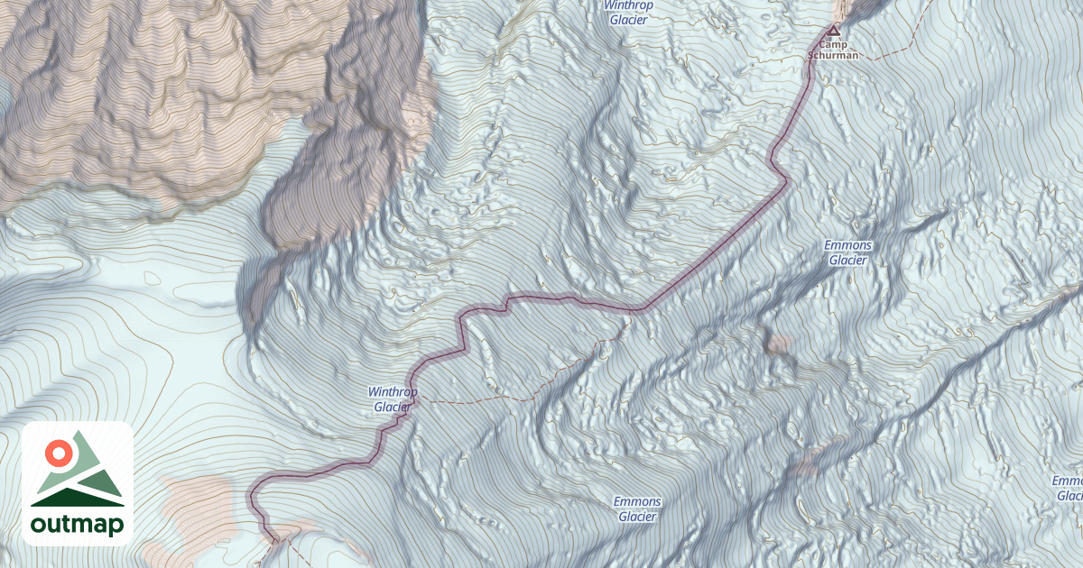 Map of Emmons Glacier Route